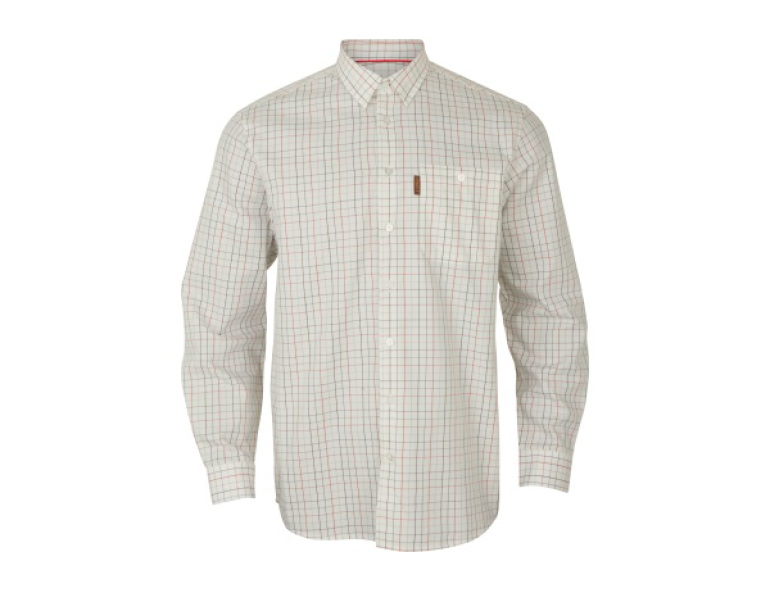 NEW HARKILA ALLERSTON LONG SLEEVED SHIRT BLOODSTONE RED/WHITE