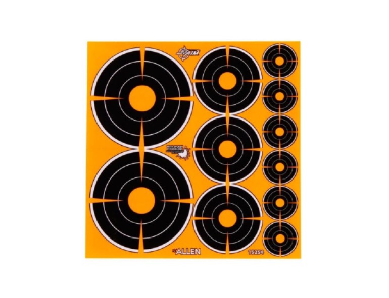 NEW ALLEN EZ AIM MULTI SIZE ADHESIVE TARGET 12PACK