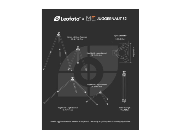 NEW LEOFOTO X MOUNTAIN FORGED JUGGERNAUT S2 WITH HEAD