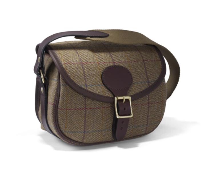 NEW CROOTS HELMSLEY TWEED CARTRIDGE BAG 100 BURGUNDY