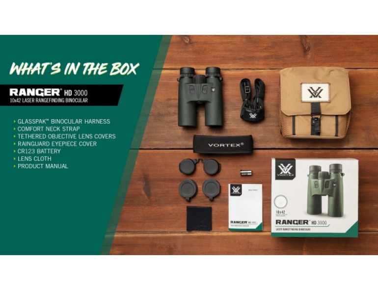 NEW VORTEX RANGER HD3000 LASER RANGEFINDING BINOCULAR 10X42