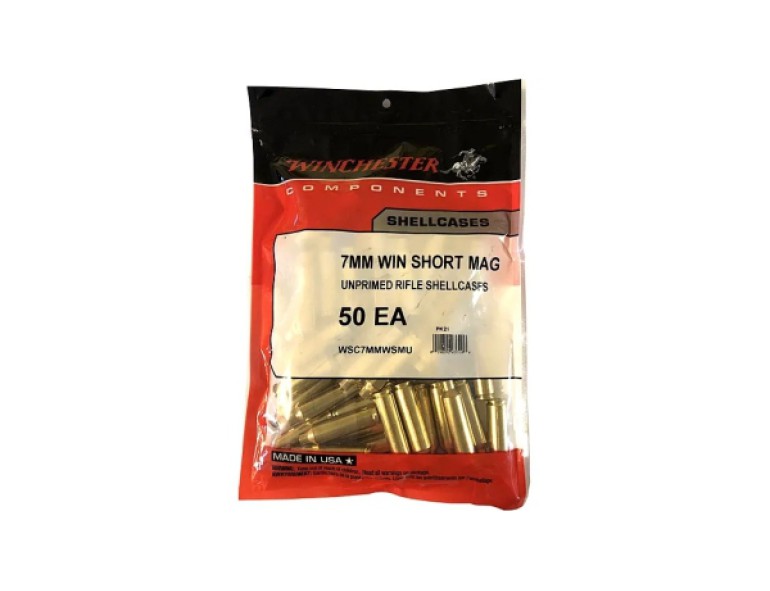 NEW WINCHESTER 7MM WIN SHORT MAG UNPRIMED CASES 50PK
